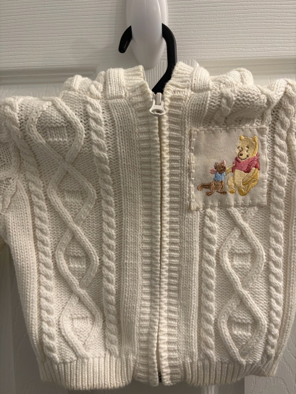 Walt Disney Collection Winnie the Pooh Patch Cable Knit Sweater